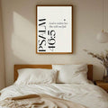 Psalm 46 5 God is within her poster hanging above neutral bed