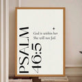 Close framed Psalm 46 5 wall art with God is within her text