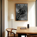 Minimalist Bible verse canvas poster displayed in a modern room