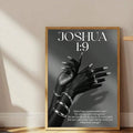 Black and white Christian wall art with Joshua scripture