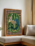 Colorful Crane Folk Art Mermaid & Astrology Canvas Poster 