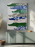 Colorful Crane Folk Art Mermaid & Astrology Canvas Poster 