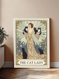Art Nouveau The Lovers tarot print with botanical border