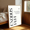 Unframed Exodus Bible verse canvas for modern faith decor