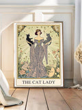 Lesbian The Lovers tarot poster in pastel Art Nouveau style