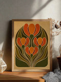 Vintage botanical decor canvas options showing framed and unframed floral wall art