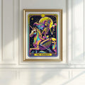 Gothic tarot skeleton riding unicorn canvas wall art with THE AUDACITY text