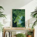 Black Cat In Green Forest Impressionist Landscape Canvas Poster