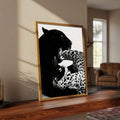 Black panther and leopard print in a high-contrast composition