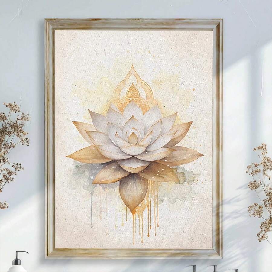 Unframed lotus meditation canvas wall art