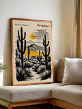 Mediterranean wall decor with volcano olive branch and bold graphic border