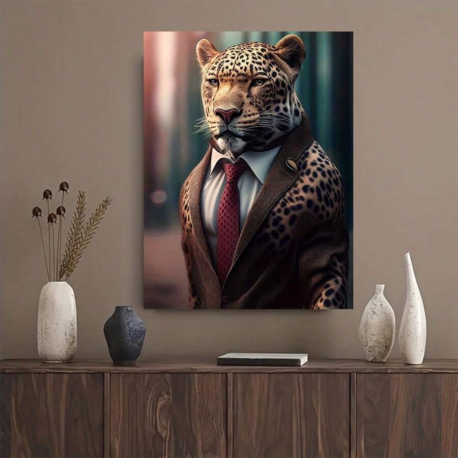 Elevate your space with this striking Modern Vintage Panther Canvas Art Print. Featuring a bold animal design rendered in contemporary style, this frameless canvas brings sophisticated edge to any room. The waterproof canvas material ensures durability and longevity, making it perfect for living rooms, bedrooms, offices, or any wall that needs a statement piece. Ready to hang and instantly transform your décor with artistic flair.