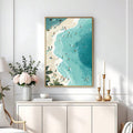 Summer beach canvas print displayed as relaxed beach house decor