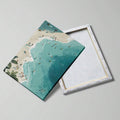 Beach canvas size and frame option display for coastal decor