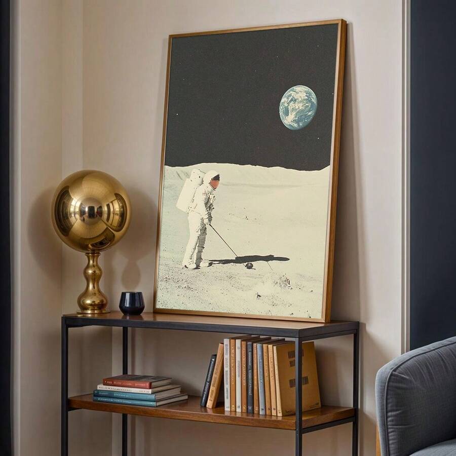 Vintage space golf poster view 1