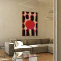 Gulabu Pink and Red Abstract Canvas poster with a bold artistic color palette. Perfect for modern bedrooms, living rooms, studios, and feminine decor.
