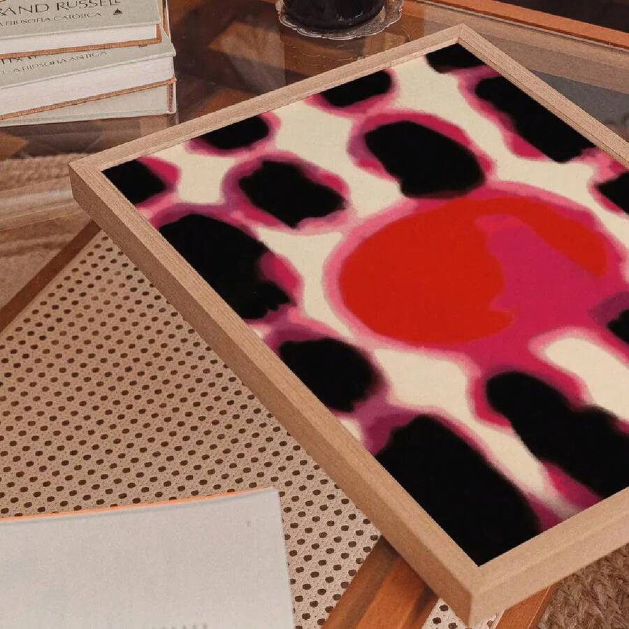 Gulabu Pink and Red Abstract Canvas poster with a bold artistic color palette. Perfect for modern bedrooms, living rooms, studios, and feminine decor.