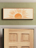 Long Bohemian Warm Orange Vintage Sunlight Pattern Narrow Abstract Canvas Poster 