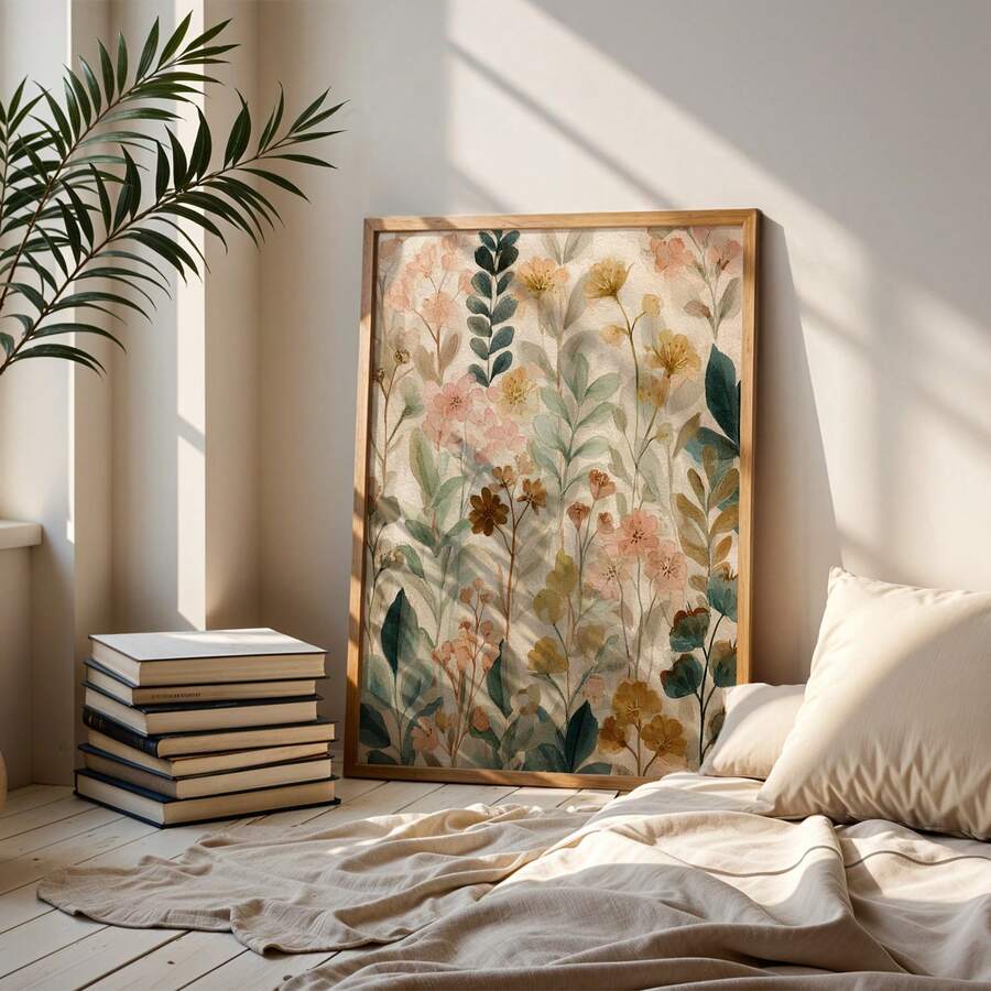 Bohemian wildflower floral canvas poster view 5