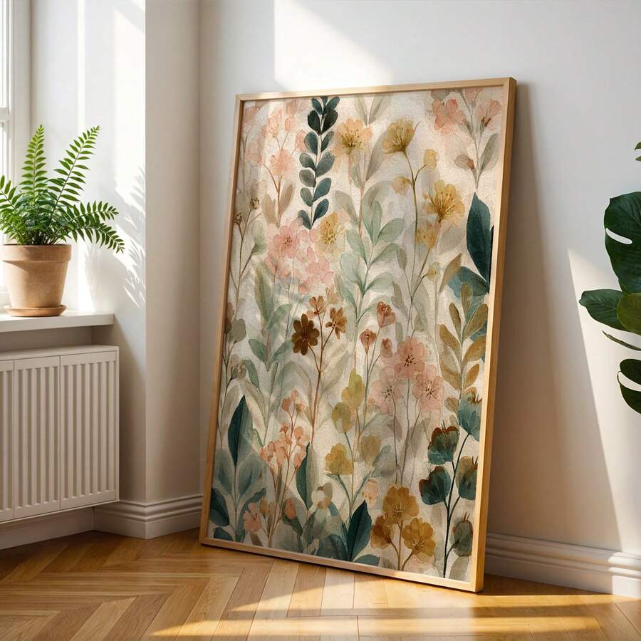 Bohemian wildflower floral canvas poster view 3
