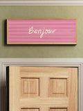Long horizontal French greeting canvas poster for kitchen hallway entryway or breakfast nook