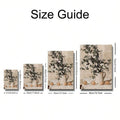 Size guide for vintage lemon botanical canvas print in 21 by 30 30 by 40 40 by 60 and 50 by 70 cm