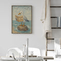 Whimsical Seagull Humorous Toilet & Beach Bathroom Canvas Poster