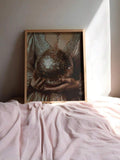 Victorian Lady & Disco Ball Vintage Gothic Portrait Canvas Poster