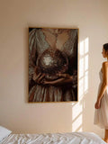 Victorian Lady & Disco Ball Vintage Gothic Portrait Canvas Poster