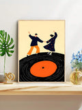 Unframed rolled canvas option for retro music wall art print