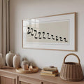 Scandinavian bedroom sign with playful sleep text cream background and framed display