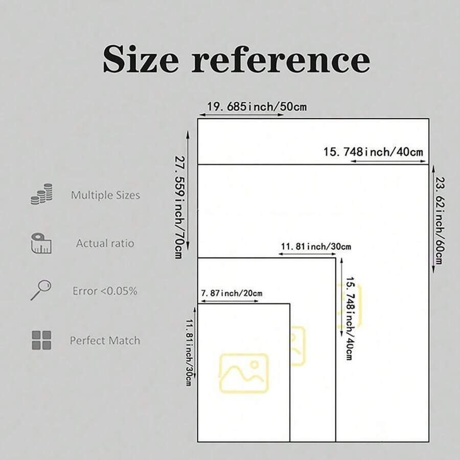 Soccer wall-art size guide showing four canvas dimensions