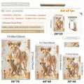 Watercolor Lioness & Cubs Jungle Nursery Wildlife Canvas Poster 