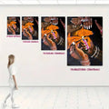 Hands Illuminated With Lighters Contemporary Black Art Canvas Poster