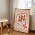 Tulip bouquet poster with soft feminine colors and inspirational message