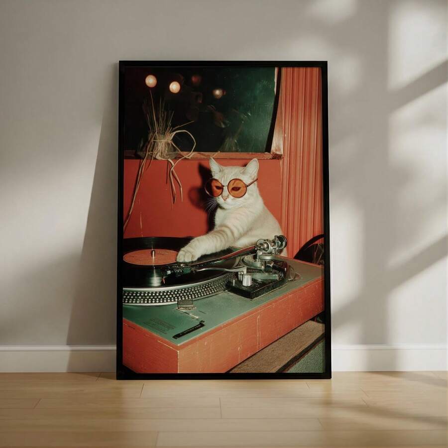 Music lover wall art shown in light wood frame mockup