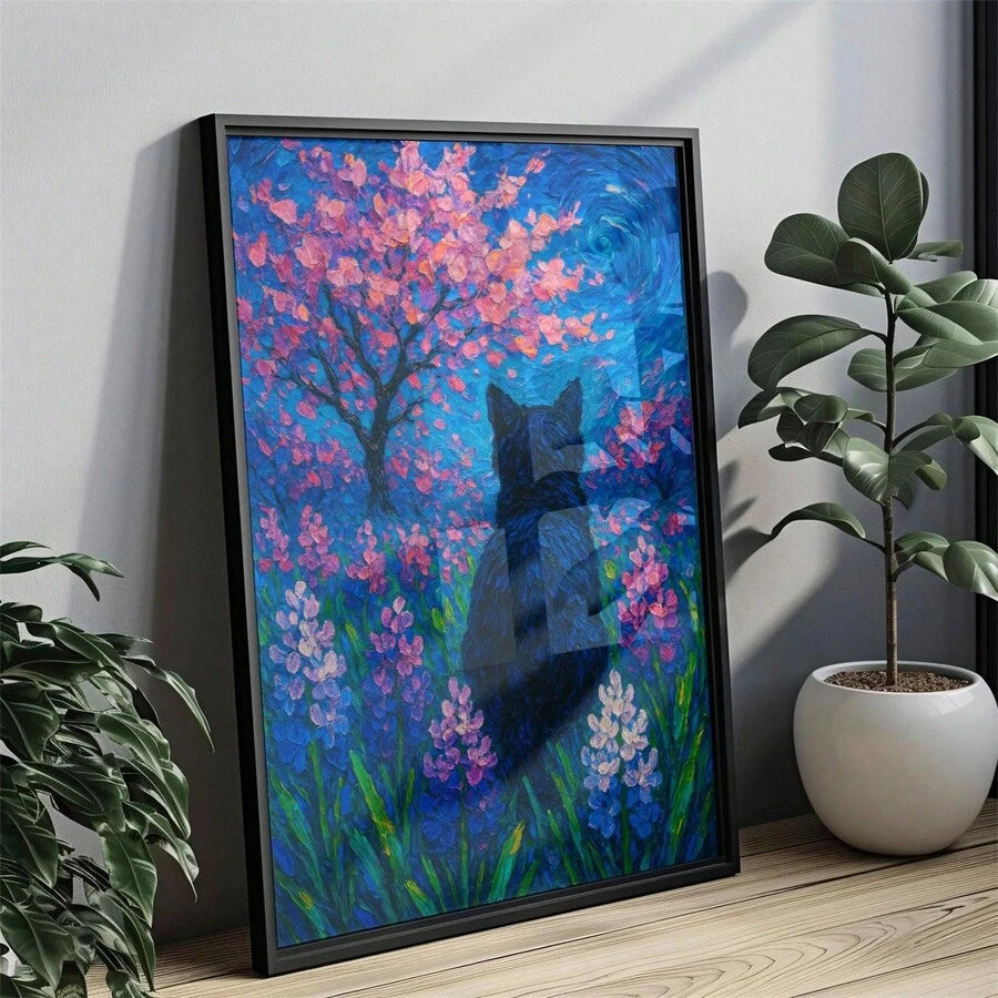 Colorful modern canvas art displayed in a bright living room