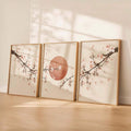 3pcs Japanese Cherry Blossom Watercolor Sakura Canvas Poster Set 