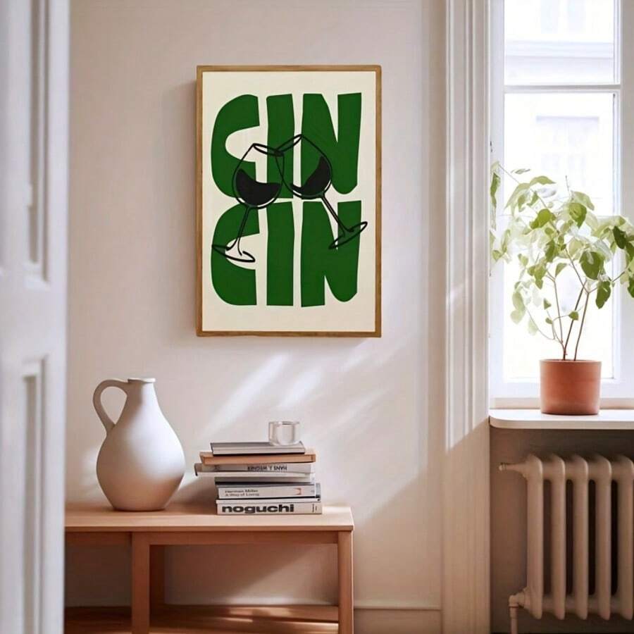 Vintage Wine & Cocktail Illustration Canvas Poster 