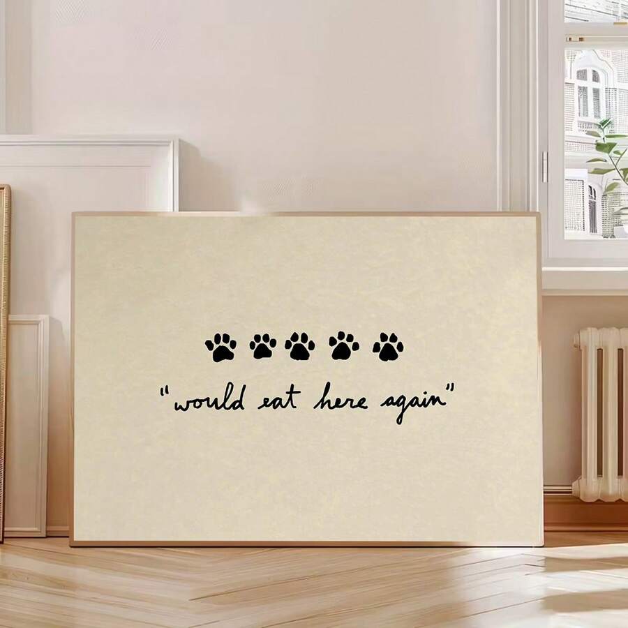 Framed ivory canvas with handwritten I see London I see France travel quote on a green shelf