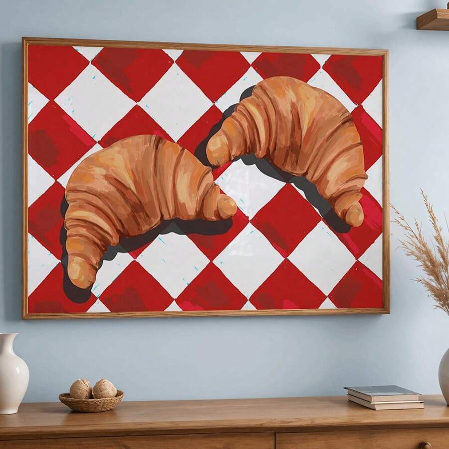 Breakfast wall decor for dining room kitchen nook or pantry with French bistro mood