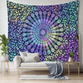 Colorful peacock mandala tapestry for dining room or kitchen decor