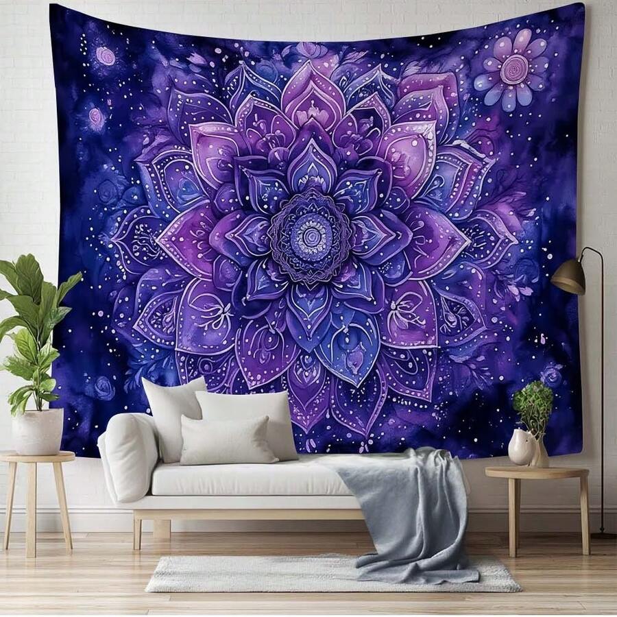 Peacock mandala woven tapestry gift idea for bohemian home decor