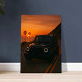 Vintage Black & White Deluxe Classic Car Canvas Poster