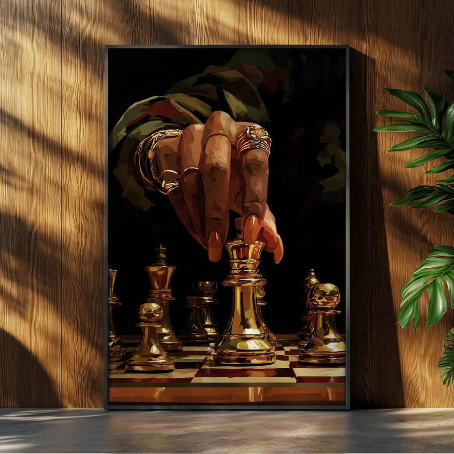 Waterproof canvas material closeup for gold black woman wall art print
