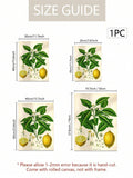 Canvas size guide showing four dimensions for the lemon botanical illustration