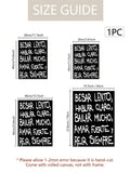 Size guide for one Spanish quote canvas in four portrait dimensions
