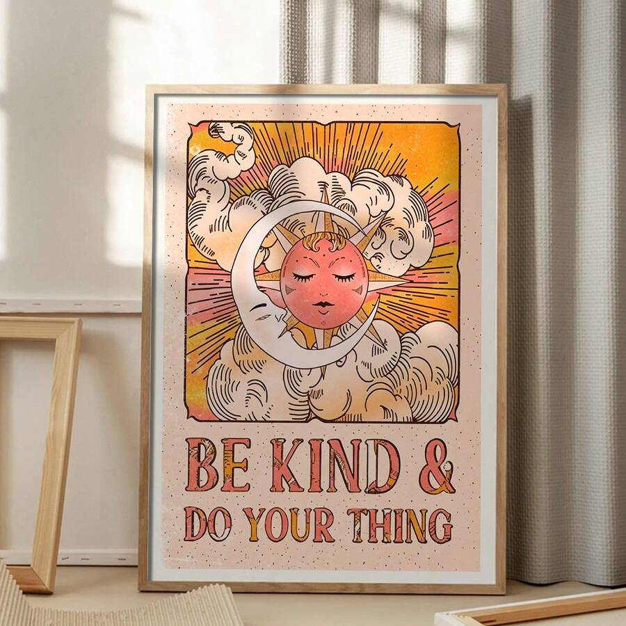 Decorate a little one's room with a blue striped Be Silly Honest Kind Canvas Poster, perfect for nursery decor, kids' bedrooms, and baby shower gifts.