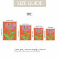 Retro Color-Blocked Pink Floral Line Art Canvas Poster 