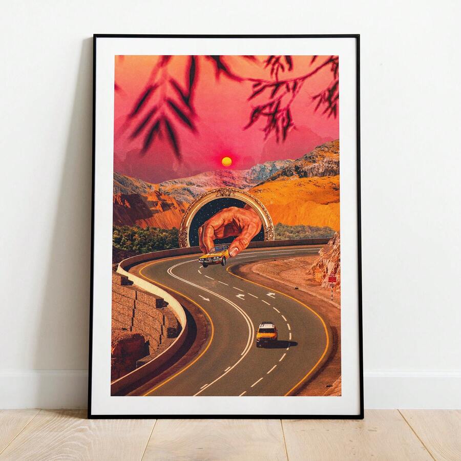 "Play Time" Surreal Psychedelic Vintage Collage Travel Canvas Poster 